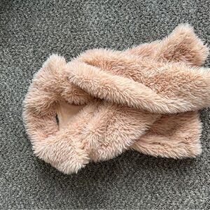 Kids Plush Faux Fur Jacket - Tan